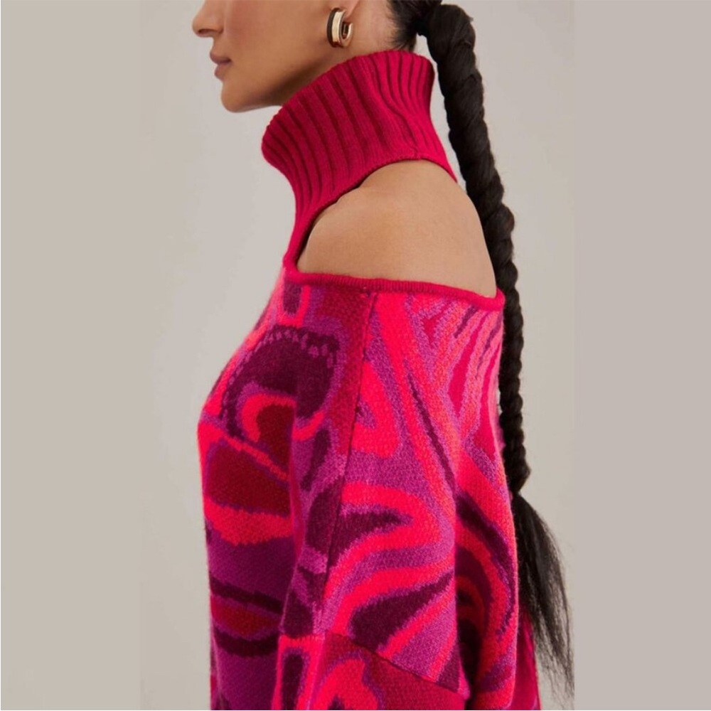 FARM Rio Women's Vibrant Shoulder Cut Out Sweater, NWT, XL - Picture 3 of 15